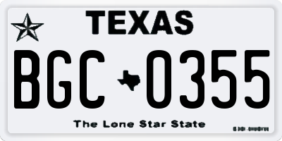 TX license plate BGC0355