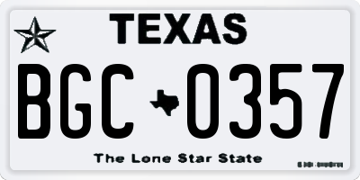 TX license plate BGC0357