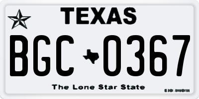 TX license plate BGC0367