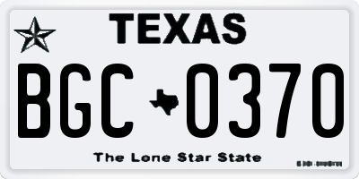 TX license plate BGC0370