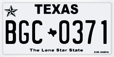 TX license plate BGC0371
