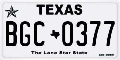 TX license plate BGC0377