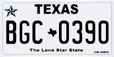 TX license plate BGC0390