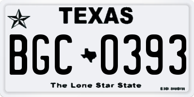 TX license plate BGC0393