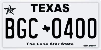 TX license plate BGC0400