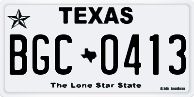 TX license plate BGC0413