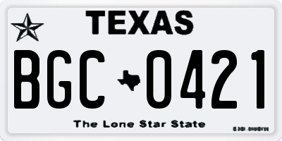 TX license plate BGC0421
