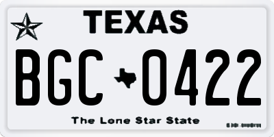 TX license plate BGC0422