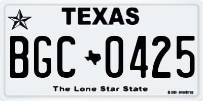 TX license plate BGC0425