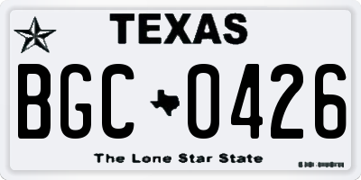 TX license plate BGC0426