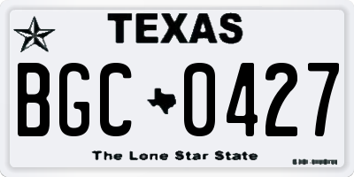TX license plate BGC0427