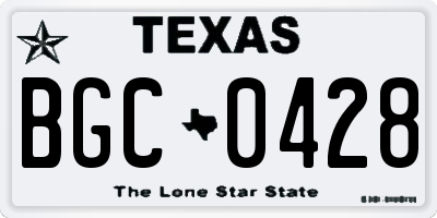 TX license plate BGC0428