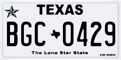 TX license plate BGC0429