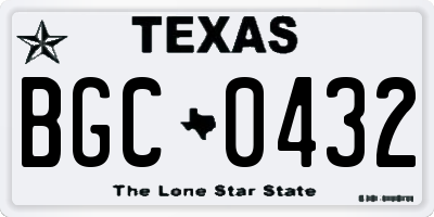 TX license plate BGC0432