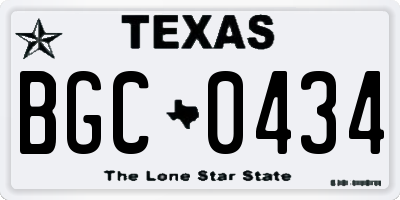 TX license plate BGC0434