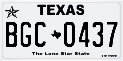 TX license plate BGC0437