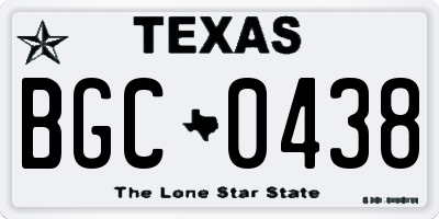 TX license plate BGC0438