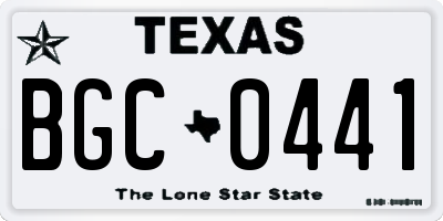 TX license plate BGC0441
