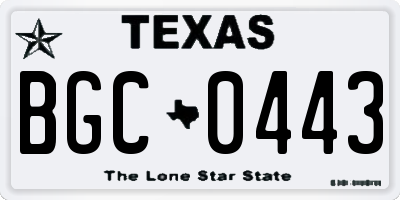 TX license plate BGC0443