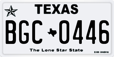 TX license plate BGC0446