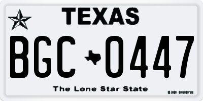TX license plate BGC0447