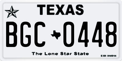TX license plate BGC0448