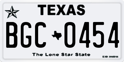 TX license plate BGC0454