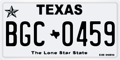 TX license plate BGC0459