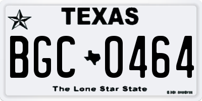 TX license plate BGC0464