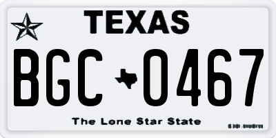 TX license plate BGC0467