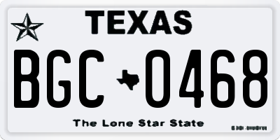 TX license plate BGC0468