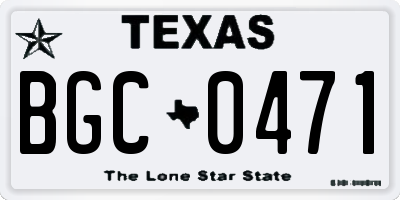 TX license plate BGC0471