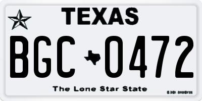 TX license plate BGC0472