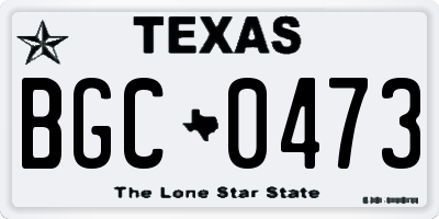 TX license plate BGC0473