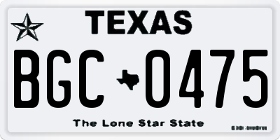 TX license plate BGC0475