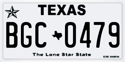 TX license plate BGC0479