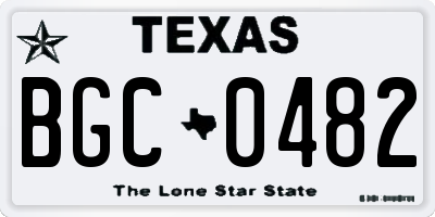 TX license plate BGC0482