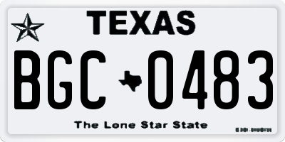 TX license plate BGC0483