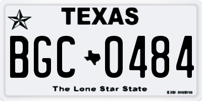 TX license plate BGC0484