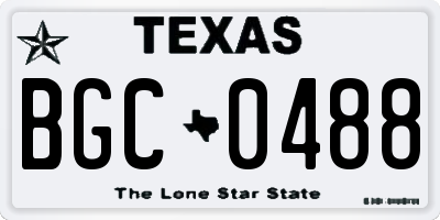 TX license plate BGC0488