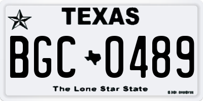 TX license plate BGC0489