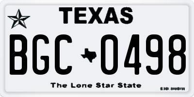 TX license plate BGC0498
