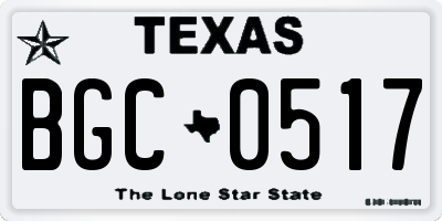 TX license plate BGC0517
