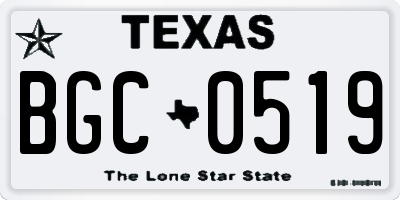 TX license plate BGC0519