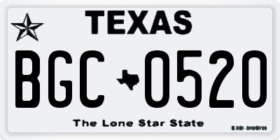 TX license plate BGC0520