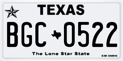 TX license plate BGC0522