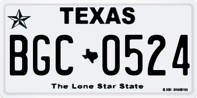 TX license plate BGC0524