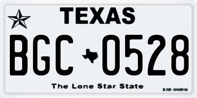 TX license plate BGC0528