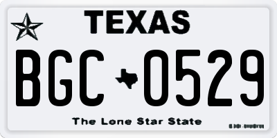 TX license plate BGC0529