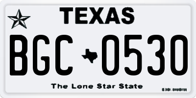 TX license plate BGC0530